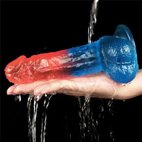 Duże Żylaste Dildo Gumowe Dwa Kolory Przyssawka na Arena.pl