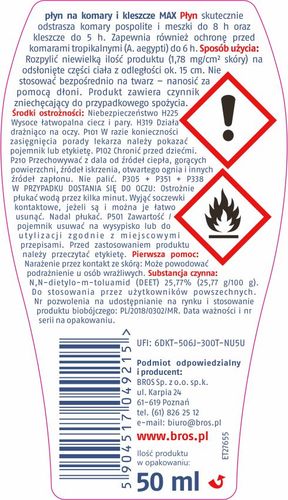 BROS Płyn na komary i kleszcze MAX 50ml na Arena.pl