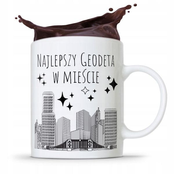 Kubek Prezent Dla Geodety Najlepszy W Mieście Z Nadrukiem Ze Zdjęciem zdjęcie 1