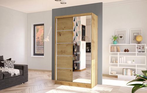 SZAFA przesuwna D3 100 cm szerokość POJEMNA wysoka 2m garderoba kolor biały na Arena.pl