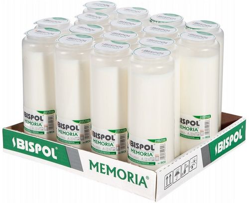 Wkłady do zniczy olejowe Bispol 8 dni palenia wysokość 21,5 cm - 16 sztuk na Arena.pl