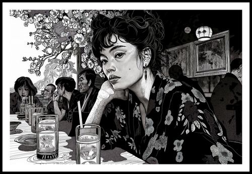 Plakat 91,5x61cm Czarne Kimono na Arena.pl