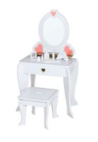 ND24_15009 Toaletka Drewniana Biała Serduszka Lustro 5905515354776