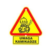 trójkąt na szybę samochodu uwaga kamikadze