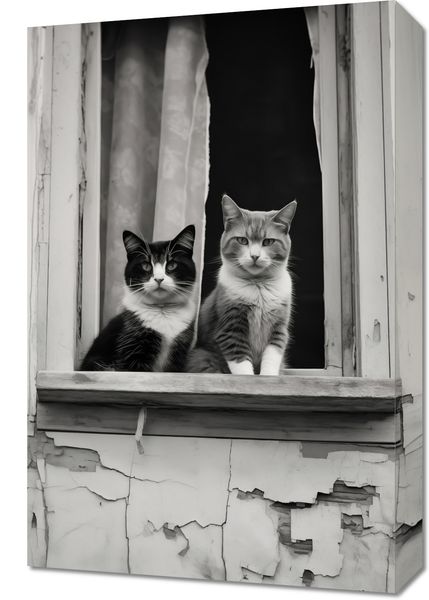 Obraz 40x60cm Para w Oknie zdjęcie 1