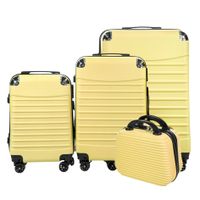 Zestaw walizek duża średnia kabinowa mała na kółkach 4w1 CONSEÉ żółty