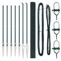 Ogrodzenie z słupkami Zielony 1.5 x 10 m Stal