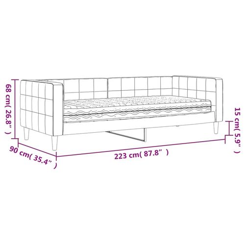 Sofa z materacem do spania, jasnoszara, 80x200 cm, aksamit na Arena.pl