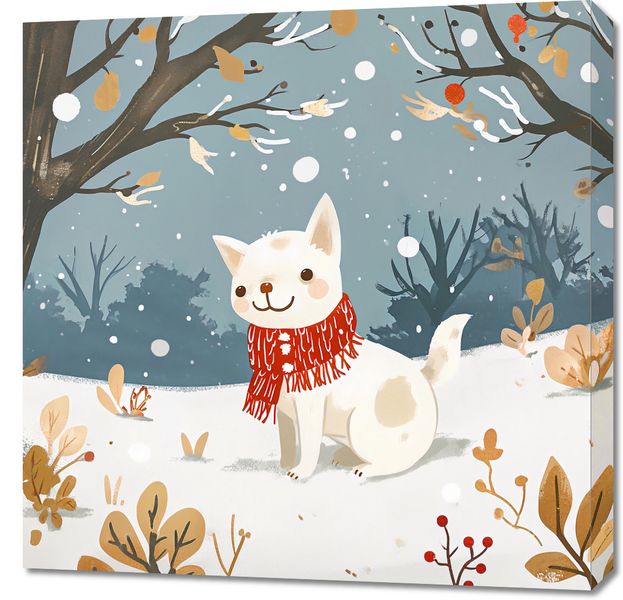 Obraz 70x70cm Śnieżny Kompan zdjęcie 1