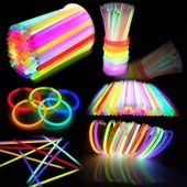 PAŁECZKI OPASKI FLUORESCENCYJNE ŚWIECĄCE 100 SZTUK BRANSOLETKI ŚWIECĄCE