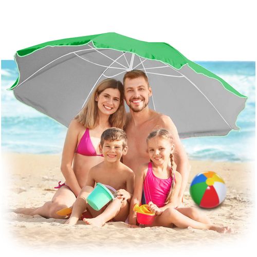 Parasol plażowy ogrodowy z powłoką zielony + kotwa na Arena.pl