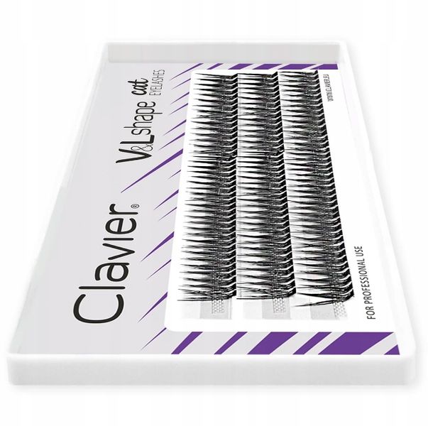 Kępki rzęs Clavier V&L Shape cat eyelashes skręt L - 16mm zdjęcie 7