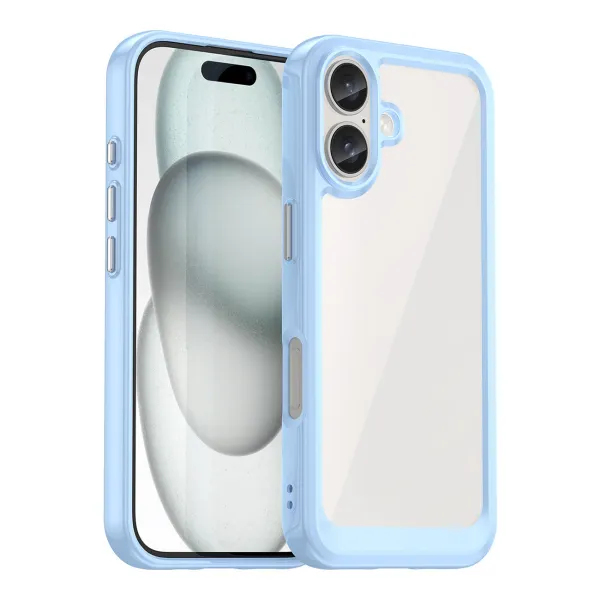 Etui Outer Space Case z żelową ramką do iPhone 16 Plus - niebieskie zdjęcie 1