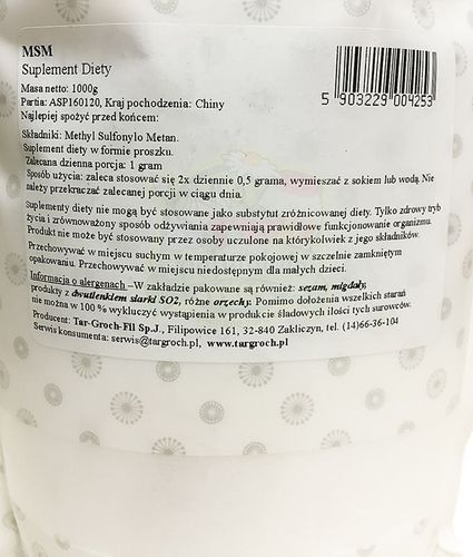 MSM Proszek 1kg Siarka Targroch na Arena.pl