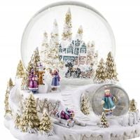 Szklana kula śnieżna pozytywka świąteczna wioska figurka