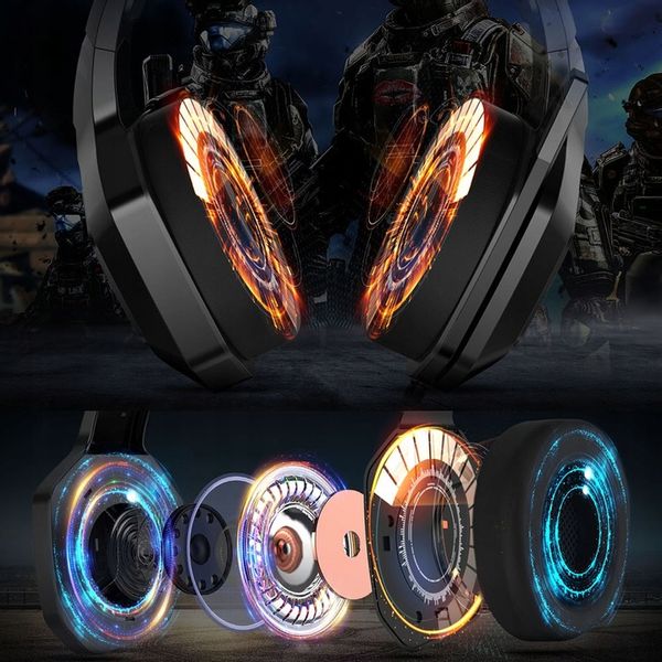 ONIKUMA K10 SŁUCHAWKI GAMINGOWE NAUSZNE PRZEWODOWE Z MIKROFONEM DO PC RGB zdjęcie 6