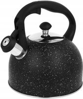 CZAJNIK INDUKCJA GAZ Z GWIZDKIEM TRADYCYJNY CZARNY MARMURKOWY POJEMNY 2,5 L