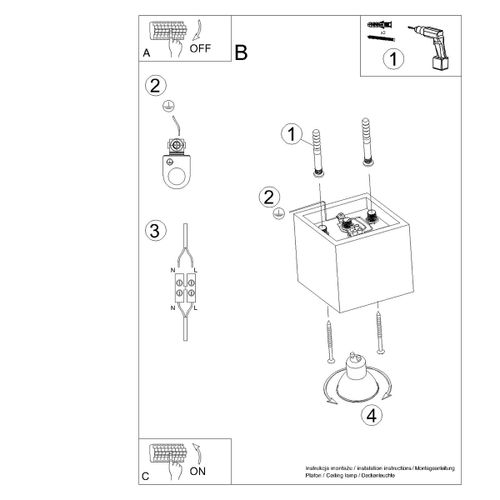 Plafon QUAD 1 złoty na Arena.pl