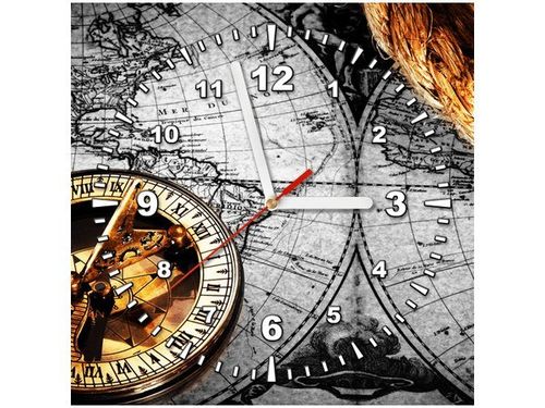 30X30CM ZEGAR ZABYTKOWA MAPA OBRAZ DREWNO na Arena.pl