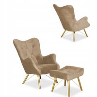 Fotel skandynawski Luna z podnóżkiem Family Meble