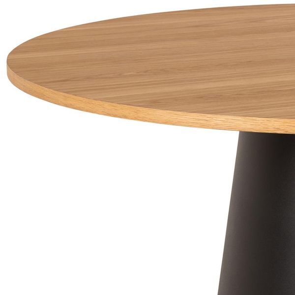 Stół okrągły Soli 120cm dąb/czarny zdjęcie 3