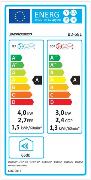 Klimatyzator przenośny z funkcją grzania 4kW OSUSZACZ 34l/24h WiFi BD-581 zdjęcie 7