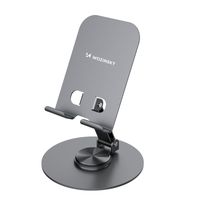 Podstawka stojak obrotowy metalowy pod telefon tablet - szary