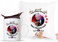 Zestaw Poduszka + Kubek Pis Jarosław Kaczyński Z Nadrukiem Ze Zdjęciem