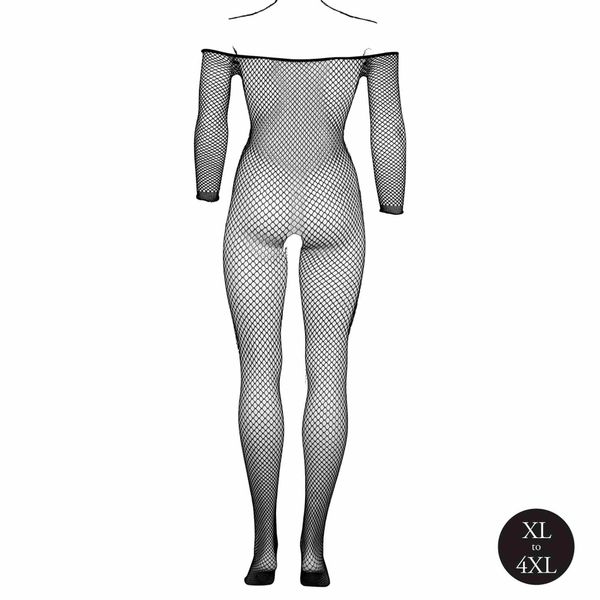 Bodystocking With Off Shoulder Neckline, Fishnet Structure And Open Crotch. zdjęcie 10