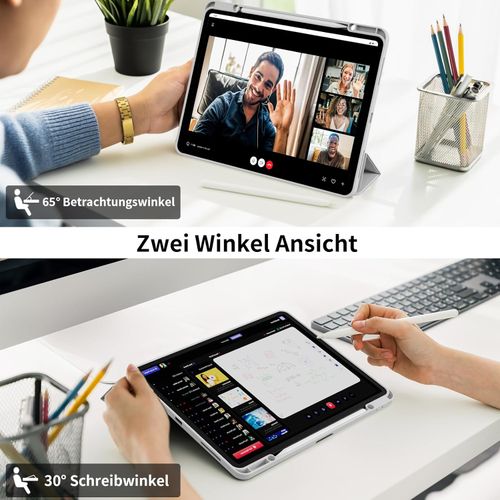 Etui do iPad Air 13 M2 Pro 12,9 z Uchwytem na Rysik Szare TPU Ochronne na Arena.pl