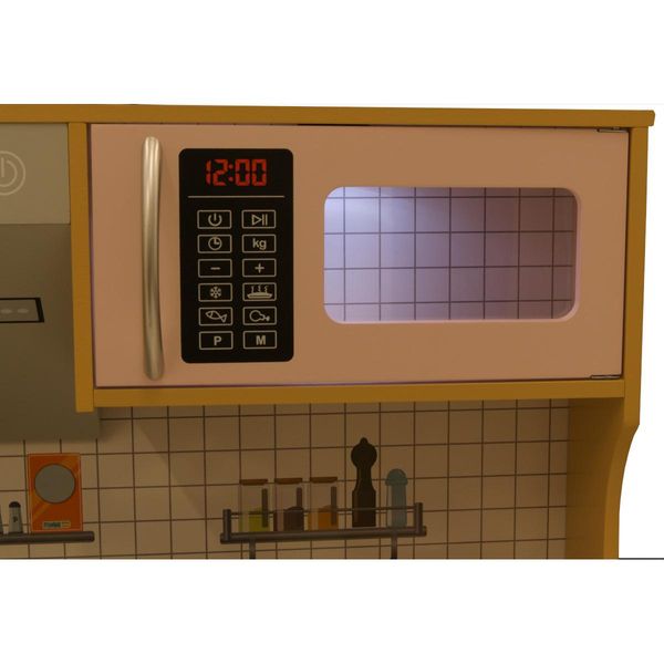 KUCHNIA DREWNIANA DLA DZIECI PODŚWIETLANE PALNIKI LAMPKA LED 87x30x83,5CM WOODEN zdjęcie 26