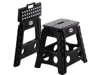 Taboret stołek składany antypoślizgowy krzesło podest 150kg 40cm czarny