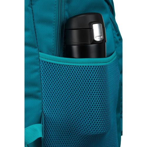 pojemny plecak z poliestru w niebieskim kolorze z licznymi dodatkowymi na Arena.pl