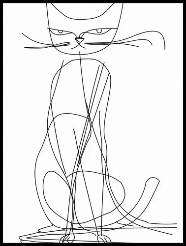 Plakat 60x80cm Kot Linijny na Arena.pl