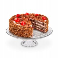 SZKLANA PATERA na ciasto NA BABECZKI patera NA NÓŻCE 30cm Roso Tadar