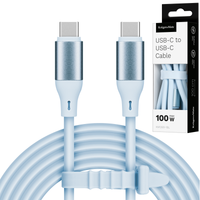 Kabel USB C - USB C 100 W 1 m silikonowy niebieski Kruger&Matz Basic