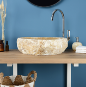 Umywalka marmurowa onyksowa kremowa zlew kamienny 40-50 cm