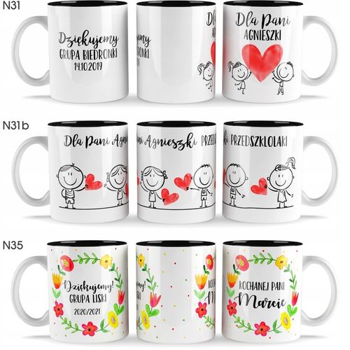 prezent dzień NAUCZYCIELA PRZEDSZKOLANKI WYCHOWAWCY kubek z imionami na Arena.pl