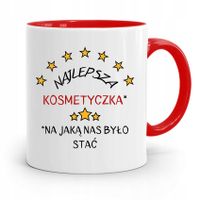 Kubek Czerwony Dla Kosmetyczki Najlepsza Na Jaką Z Nadrukiem Ze Zdjęciem