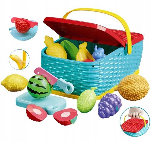 ZESTAW KOSZYK Z PRODUKTAMI OWOCE NA RZEPY DO KROJENIA SKLEP KUCHNIA na Arena.pl