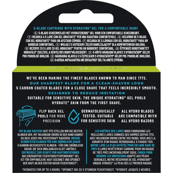 4x Wkłady Nożyki WILKINSON Hydro 5 Sensitive Hydrating Gel zdjęcie 3