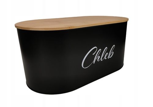 CHLEBAK POJEMNIK NA PIECZYWO Z POKRYWĄ DESKĄ DO KROJENIA CZARNY CH01 na Arena.pl