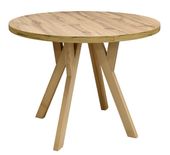 Stół okrągły 110 cm rozkładany do 210 cm blat DĄB WOTAN nogi drewniane BUK