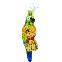 Bombka choinkowa: Papuga z prezentem