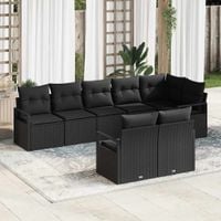 Zestaw Sof 8 pcs Czarny polirattan
