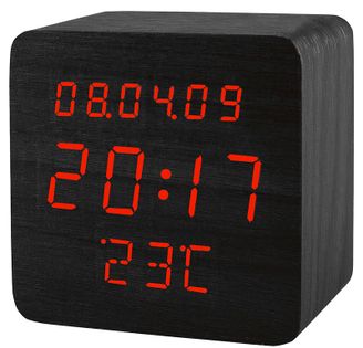 XONIX GHY-1310 Budzik LCD, termometr, datownik, 3 x alarm, zasilanie sieciowe, aktywacja głosem