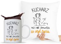 Zestaw Poduszka + Kubek Dla Kucharza Szefa Kuchni Z Nadrukiem Ze Zdjęciem