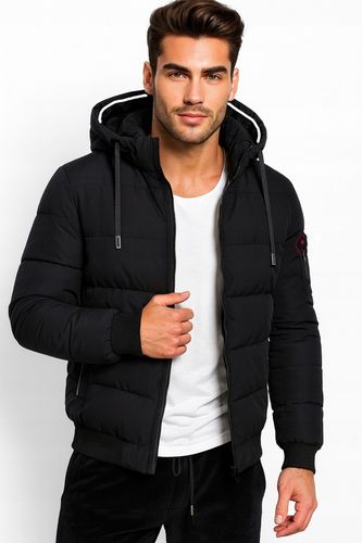 KURTKA MĘSKA Z KAPTUREM PUCHOWA OCIEPLANA ZIMOWA PIKOWANA CZARNA 4XL na Arena.pl