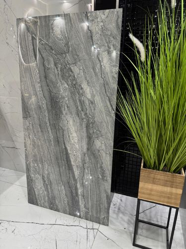 Gres marmurowy grafit 120x60 cm | połysk | duży format | premium stone look na Arena.pl