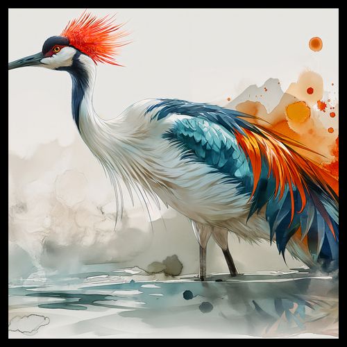 Plakat 60x60cm Żuraw w Akwareli na Arena.pl